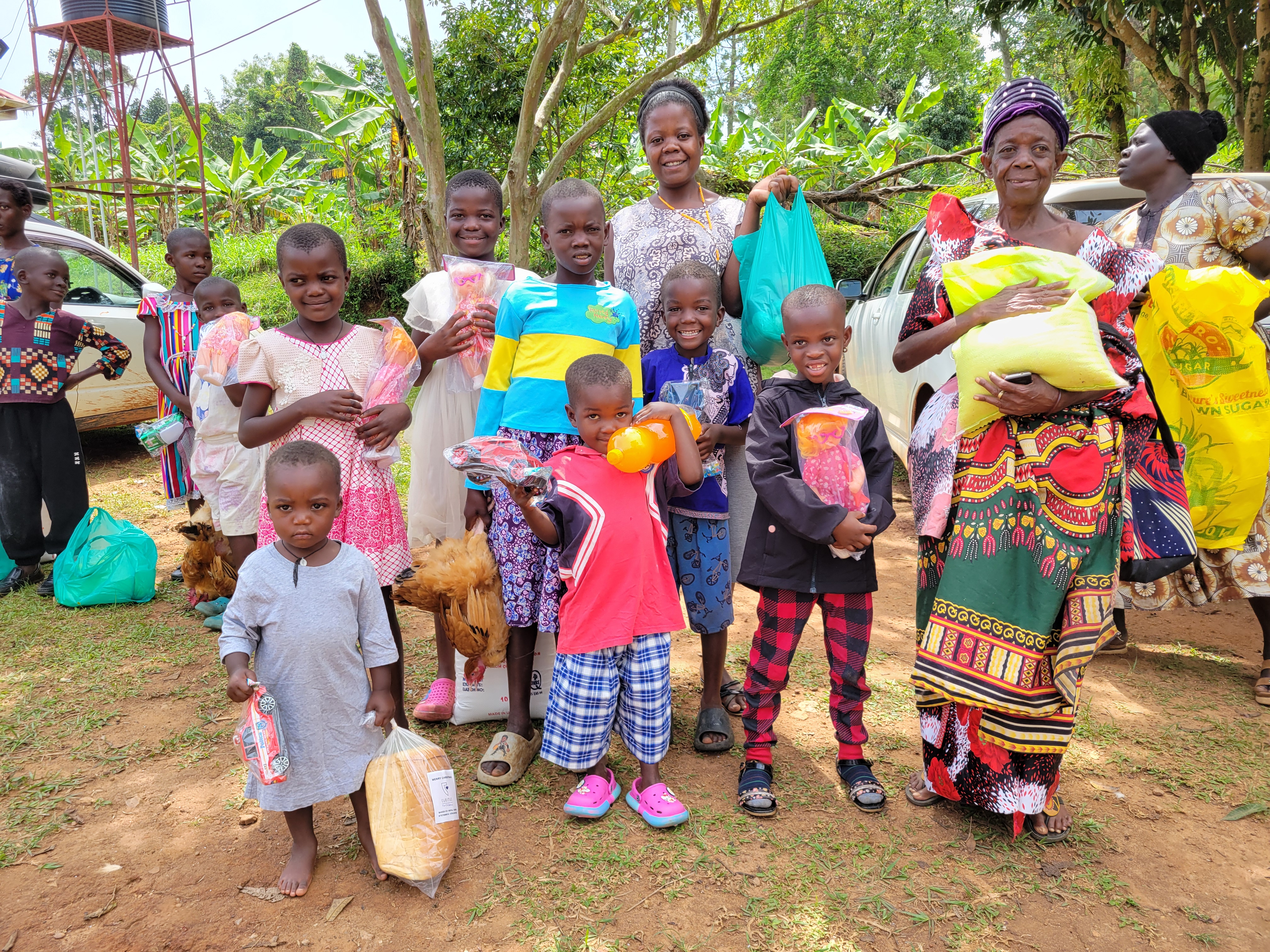 Giving gifts at CARITAS Office