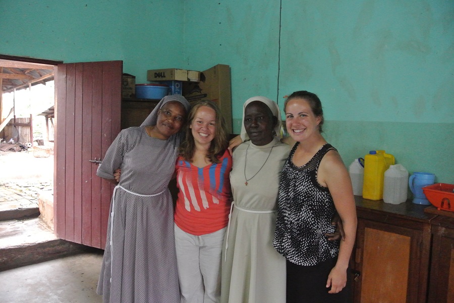 interns with nuns from Catholic child sponorship program