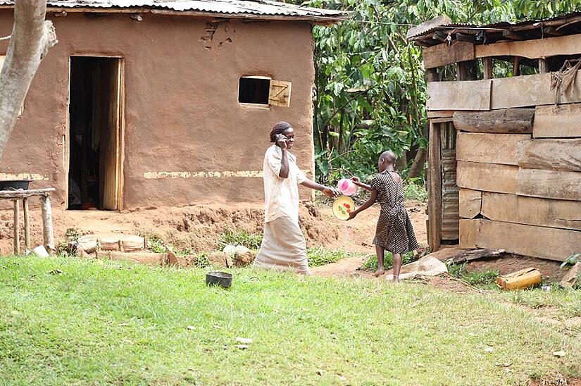 Cleire and her aunt working at home