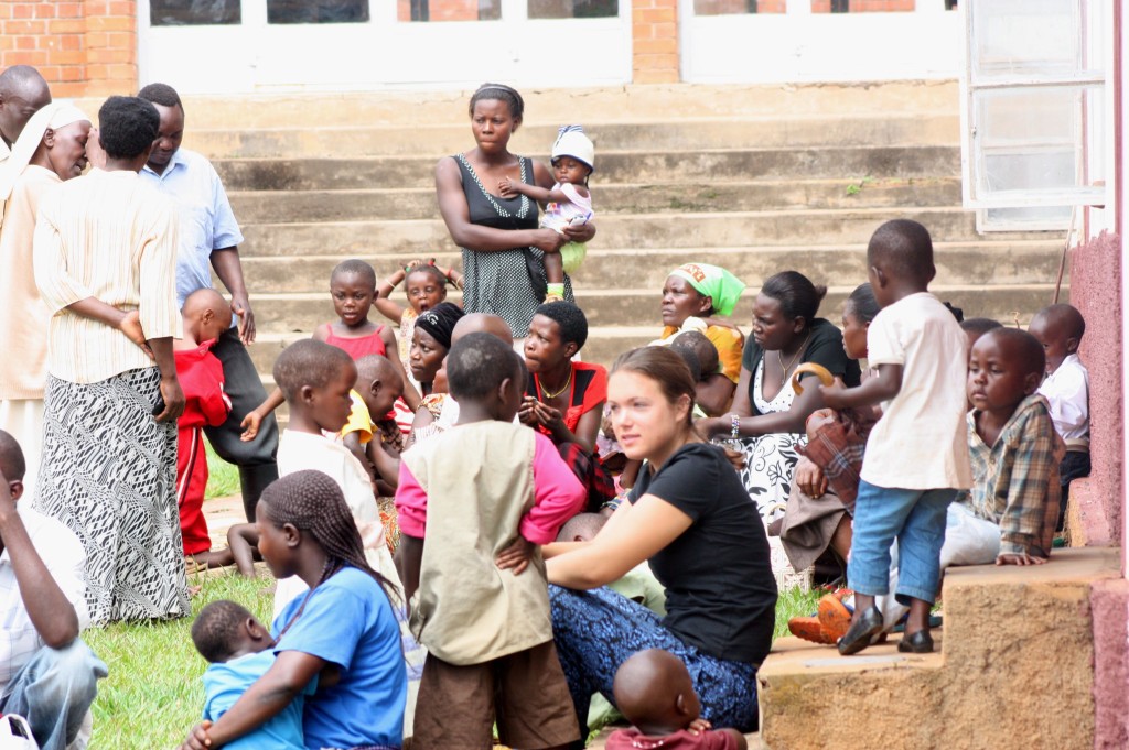 Waiting to speak with the families