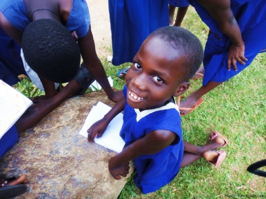 OIiver with her classmates at Stella Maris Primary Boarding School