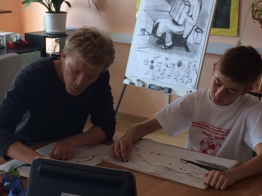 Tedek and I draw landscapes.