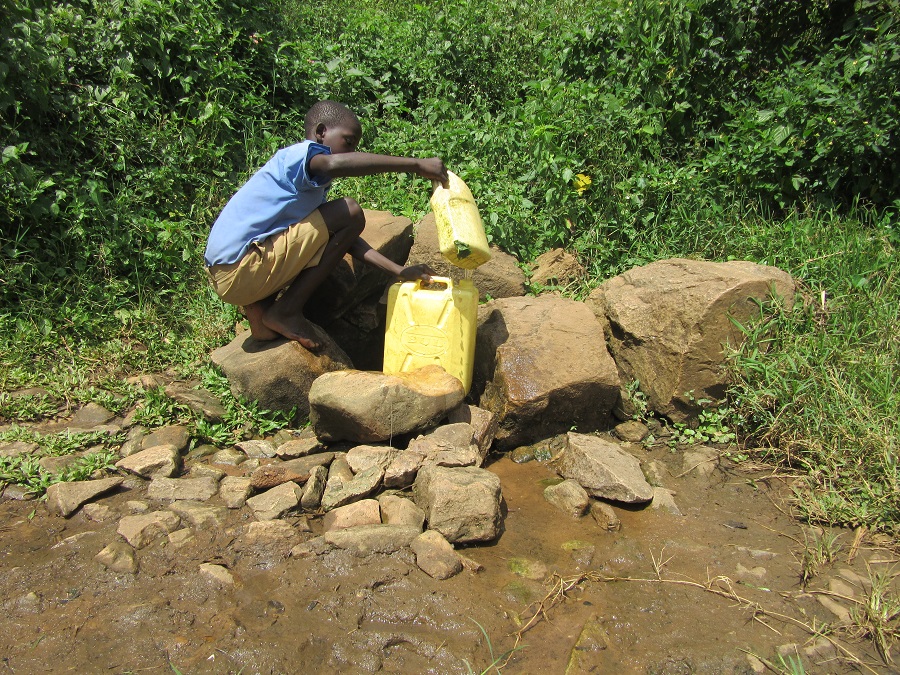 The "well" is more or less a muddy little river that bubbles out from between a few rocks. 
