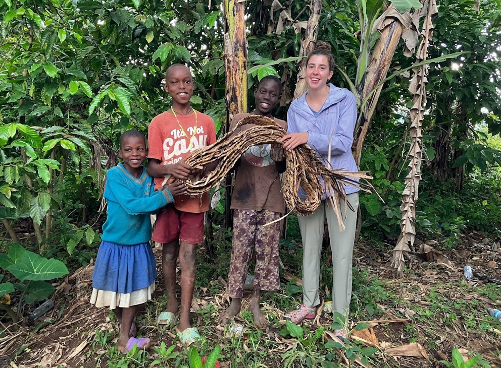 Claire in Uganda with Children