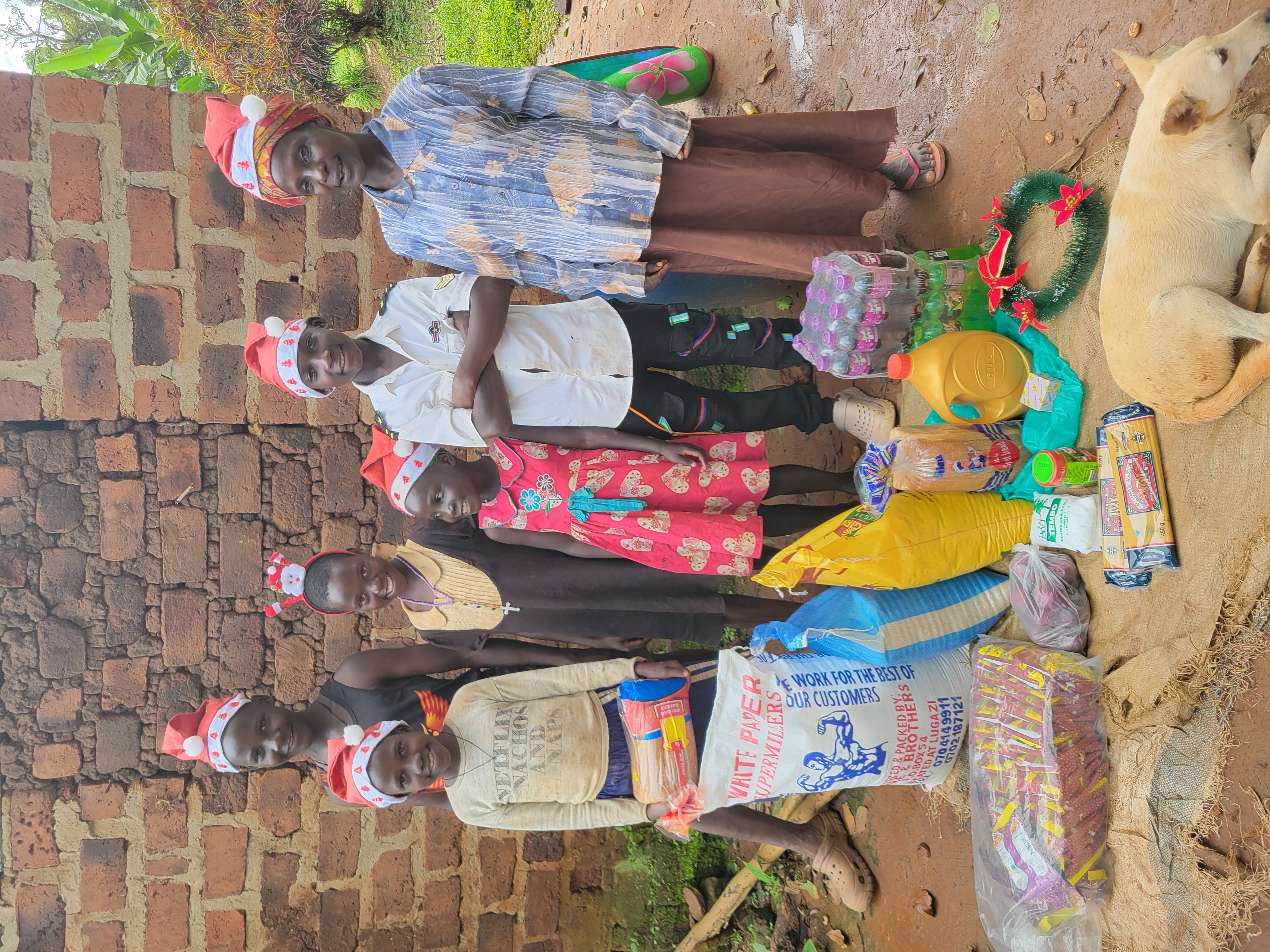 Family receiving food