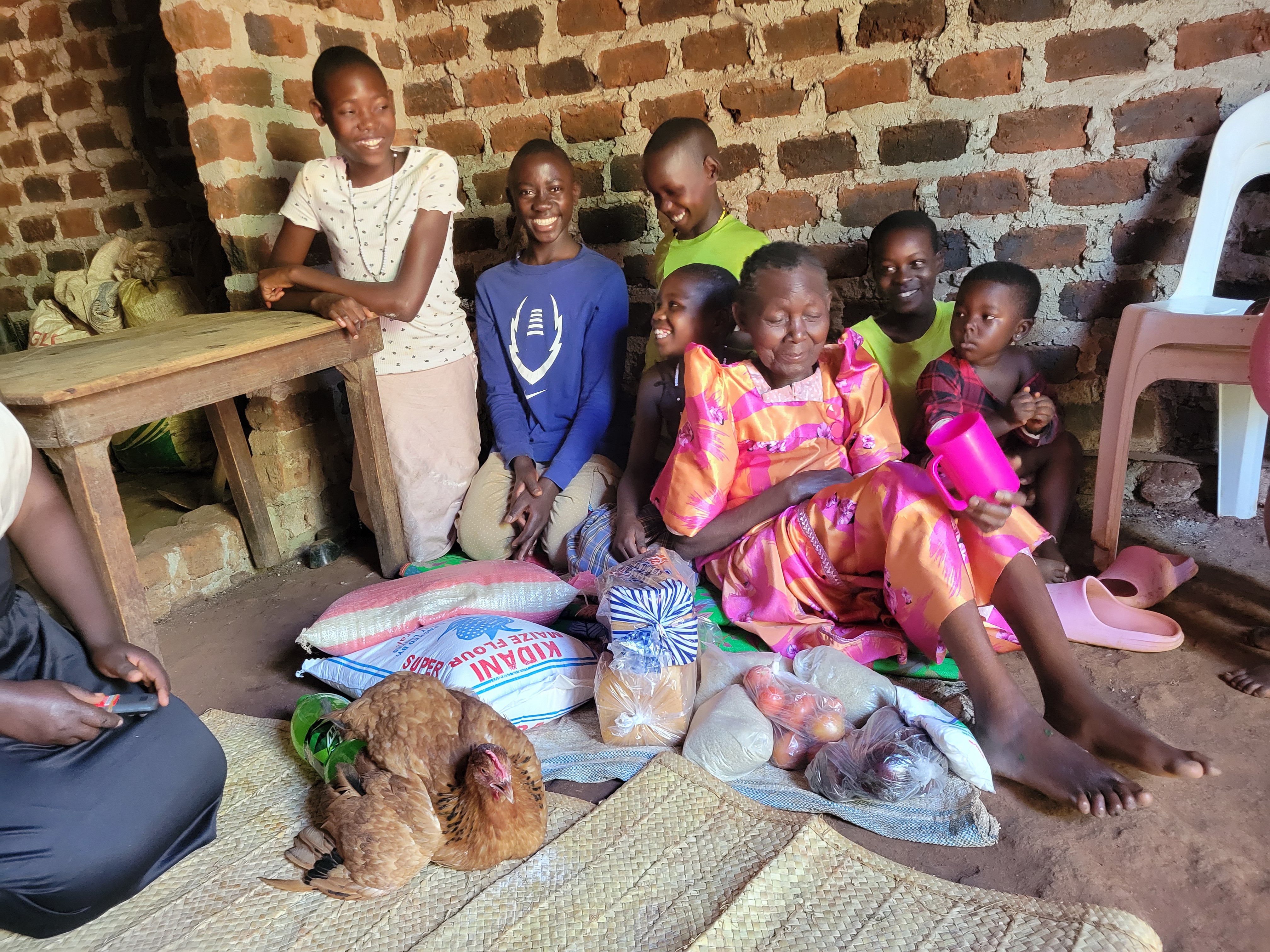 Family given Easter Basket