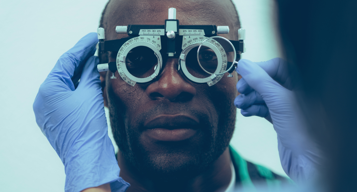 Man getting eyes checked